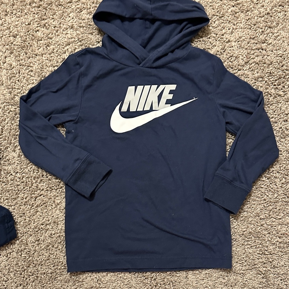 Nike Dark Blue Hoodie with White Logo